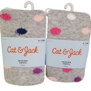 Baby Girls Polka Dot Tights 2 pack 6 to 12 Months Cat and Jack Polka Dots